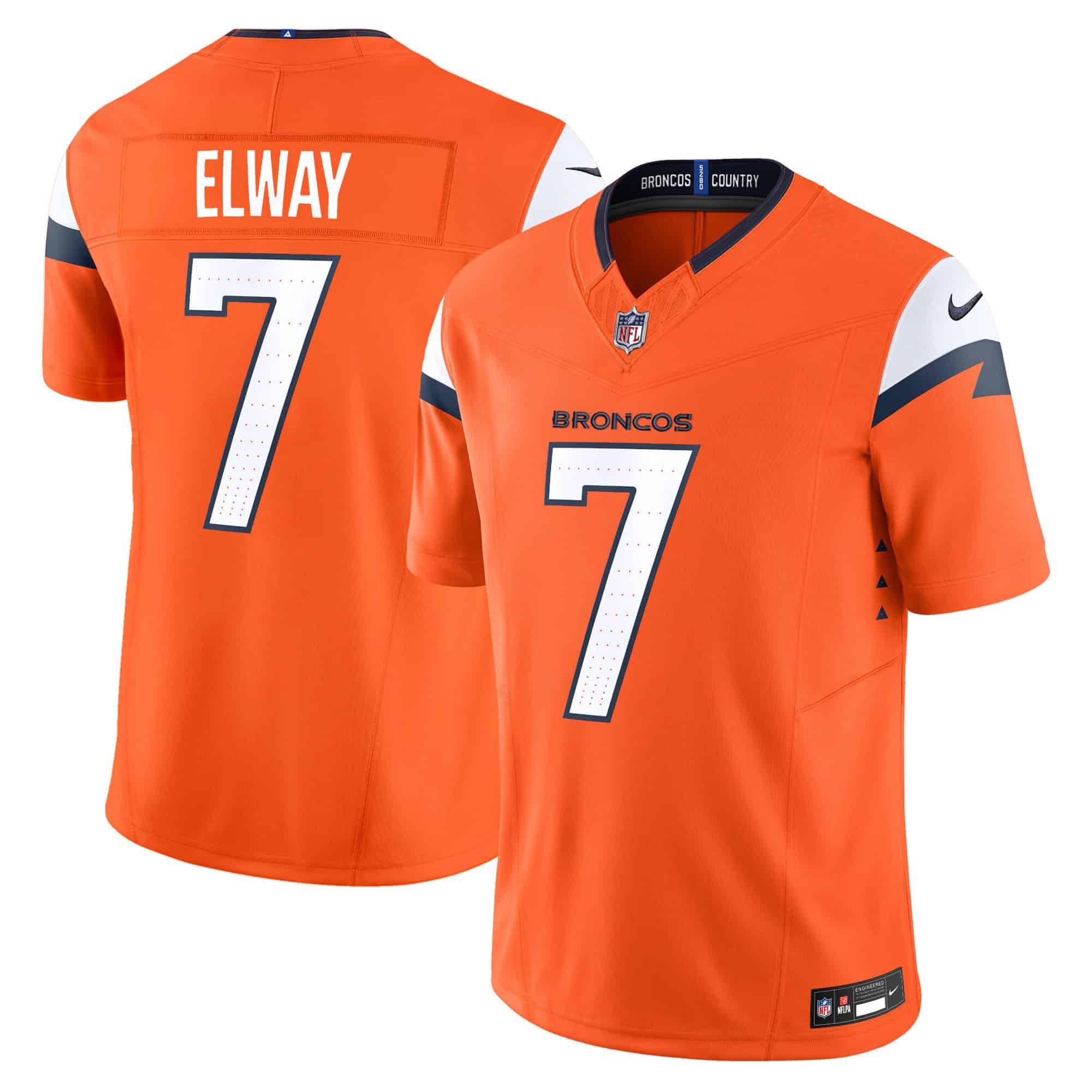 Men Denver Broncos #7 Elway Orange 2024 Nike Vapor Limited NFL Jersey